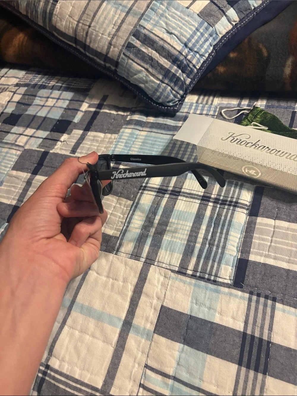 Men’s knock around Black Polarized Sunglasses with Blue Mirror Lenses